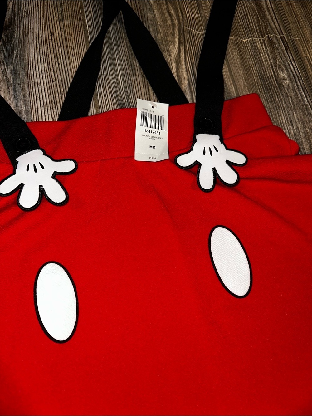 Disney Hot Topic Mickey Mouse Skirt Suspenders Adjustable Size Medium Adorable - Picture 3 of 9